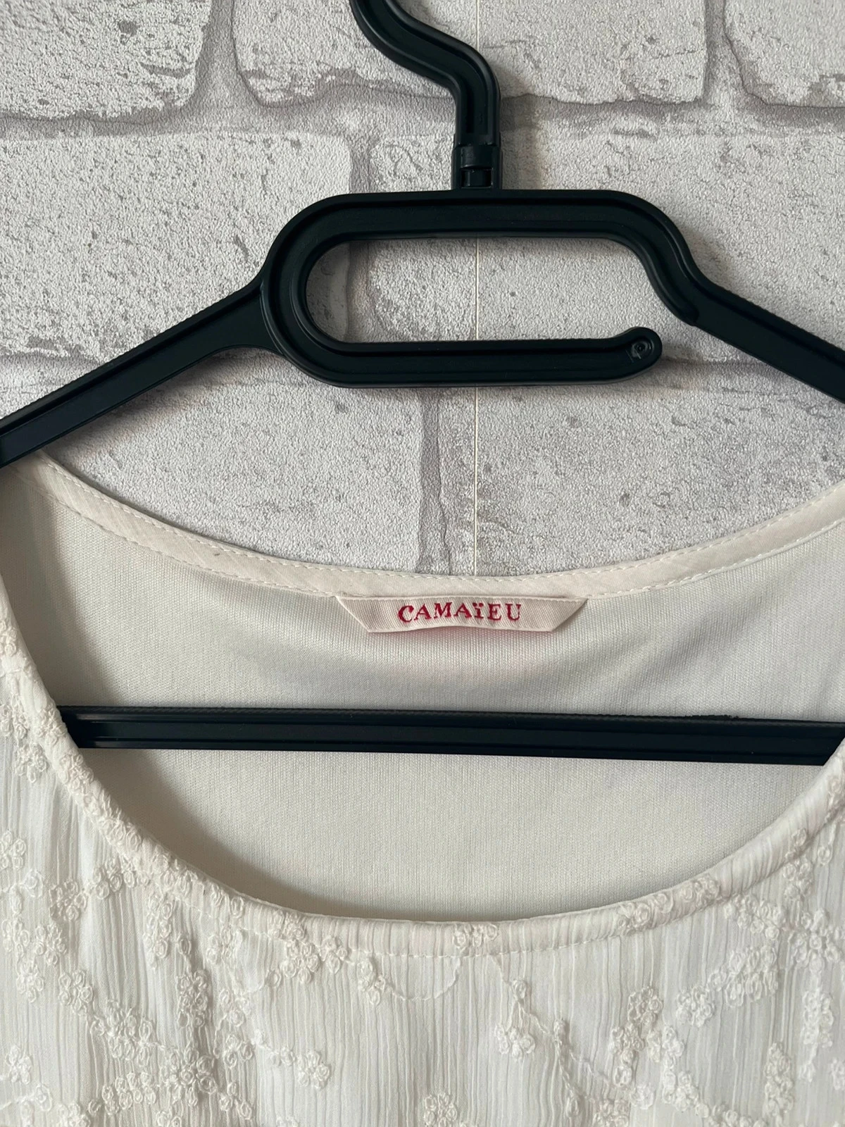 Vestido Camaïeu bege / branco - Tamanho 44 – photo 4